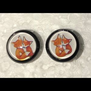 Foxes in Love Stud Earrings